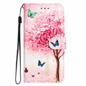 Folio-hoesje Motorola Edge 50 Kersenbloesemboom Met Riem