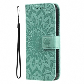 Leren Hoesje Motorola Edge 50 Mandala Met Bandje Bescherming Hoesje