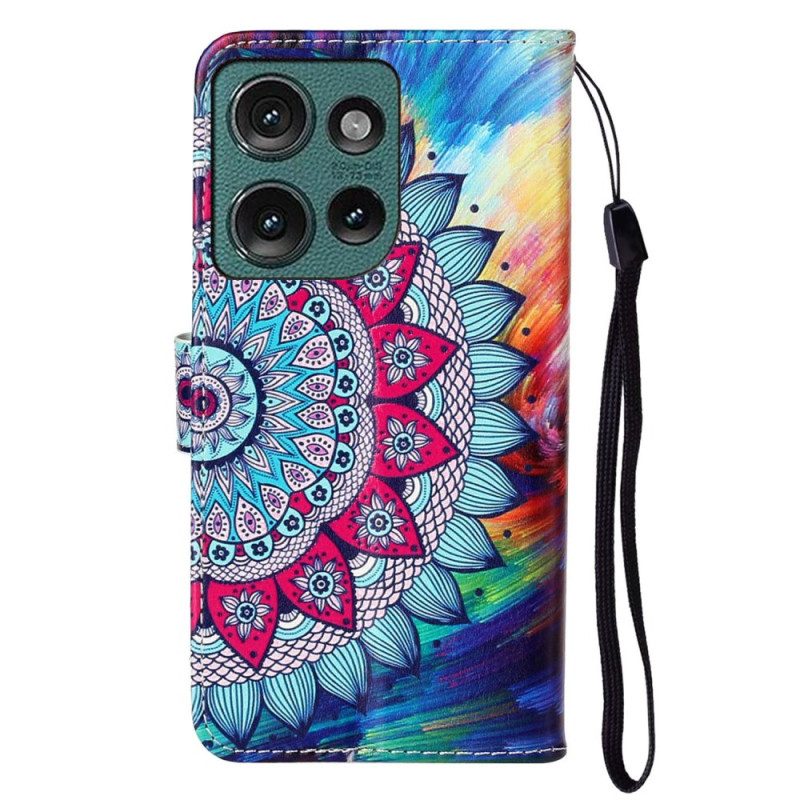 Leren Hoesje Motorola Edge 50 Premium-mandala