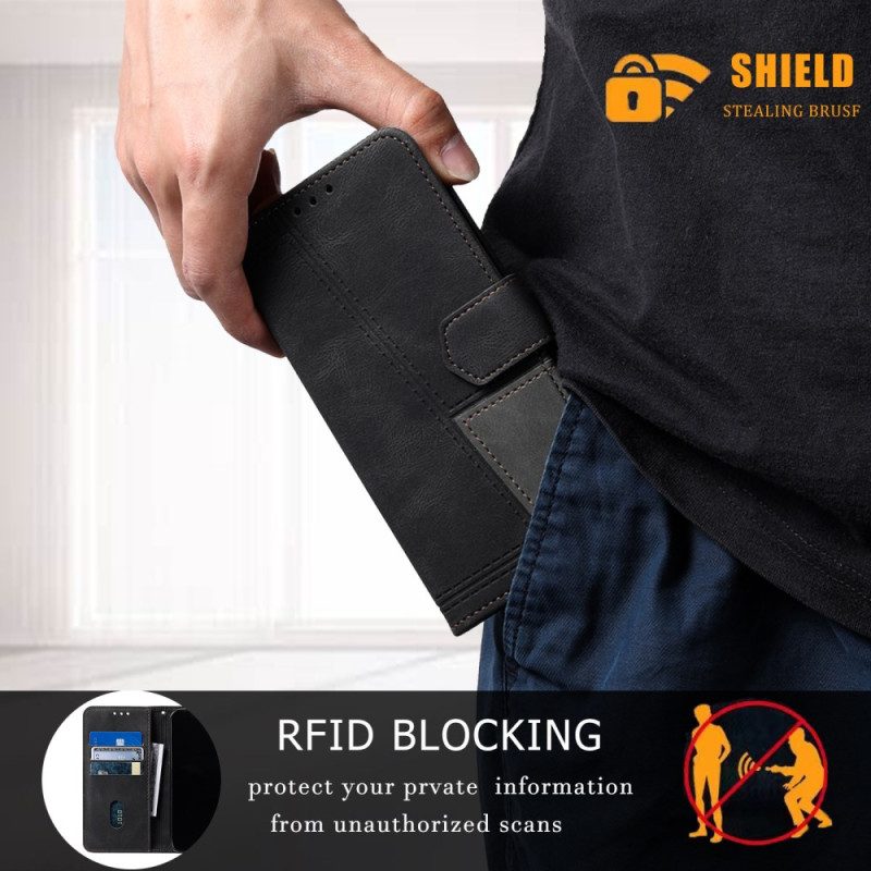 Flip Case Leren Xiaomi 14 Met Ttudrch Rfid-blokkering