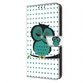 Flip Case Leren Xiaomi 14 Slapende Uil