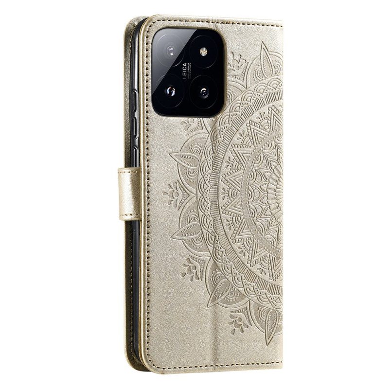 Folio-hoesje Xiaomi 14 Mandala Zon Met Riem