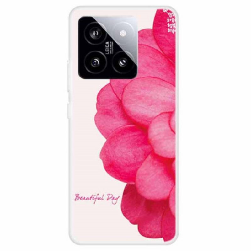 Hoesje Voor Xiaomi 14 Roze Bloem