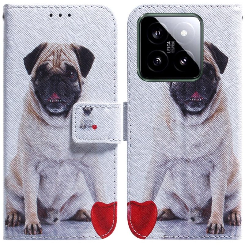 Leren Hoesje Xiaomi 14 Mopshond