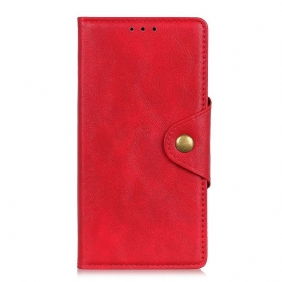 Folio-hoesje voor Samsung Galaxy Note 10 Lite Knoop Van Imitatieleer