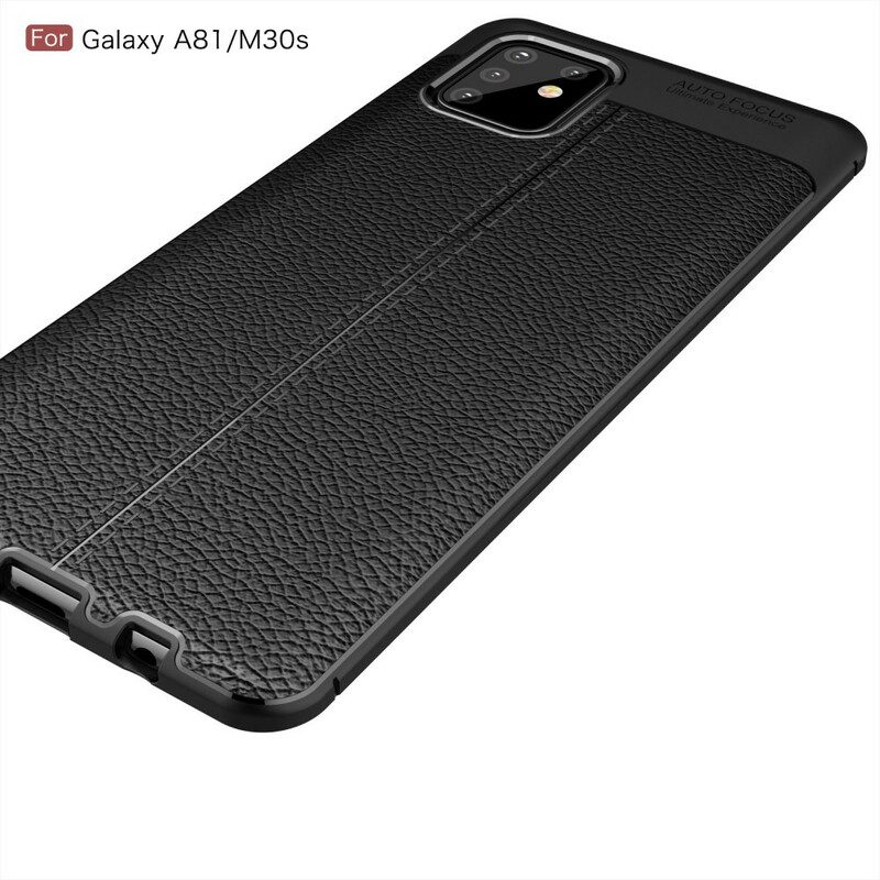 Telefoonhoesje voor Samsung Galaxy Note 10 Lite Dubbellijnig Litchi-leereffect