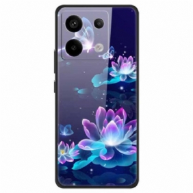 Cover Hoesje Xiaomi Redmi Note 13 Pro 5g Telefoonhoesje Lotus Gehard Glas