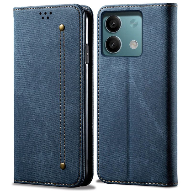 Folio-hoesje Xiaomi Redmi Note 13 Pro 5g Telefoonhoesje Jeansstof