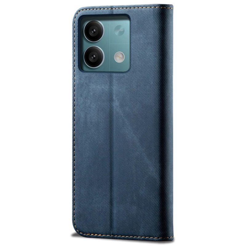 Folio-hoesje Xiaomi Redmi Note 13 Pro 5g Telefoonhoesje Jeansstof