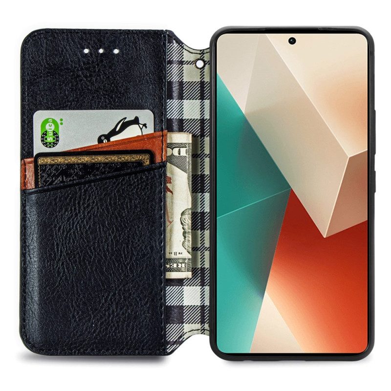 Folio-hoesje Xiaomi Redmi Note 13 Pro 5g Vintage 3d-diamanten