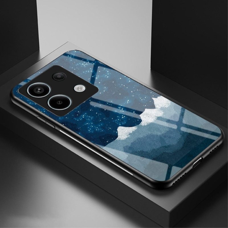 Hoesje Voor Xiaomi Redmi Note 13 Pro 5g Bergen Van Gehard Glas Onder De Sterrenhemel