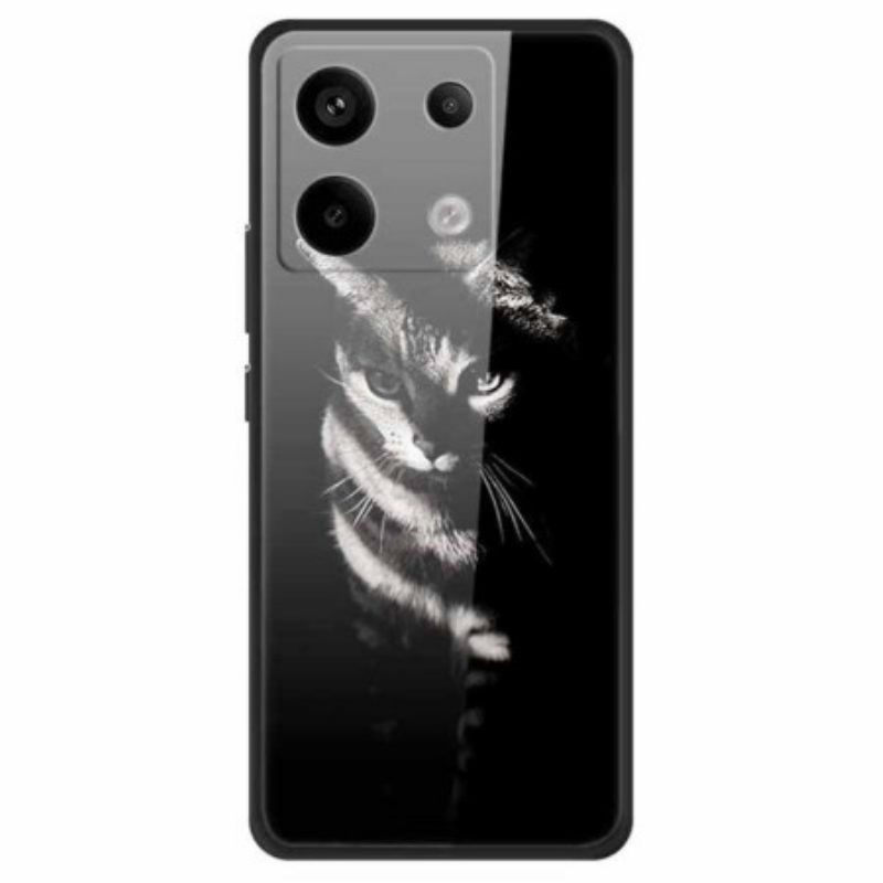 Hoesje Voor Xiaomi Redmi Note 13 Pro 5g Shadow Cat Gehard Glas