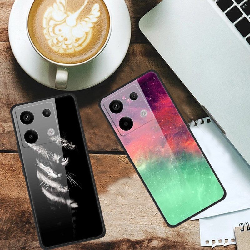 Hoesje Voor Xiaomi Redmi Note 13 Pro 5g Shadow Cat Gehard Glas