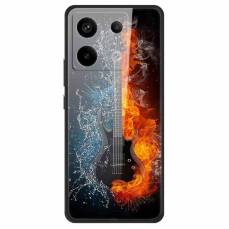 Hoesje Xiaomi Redmi Note 13 Pro 5g Gitaar Van Gehard Glas Van Ijs En Vuur