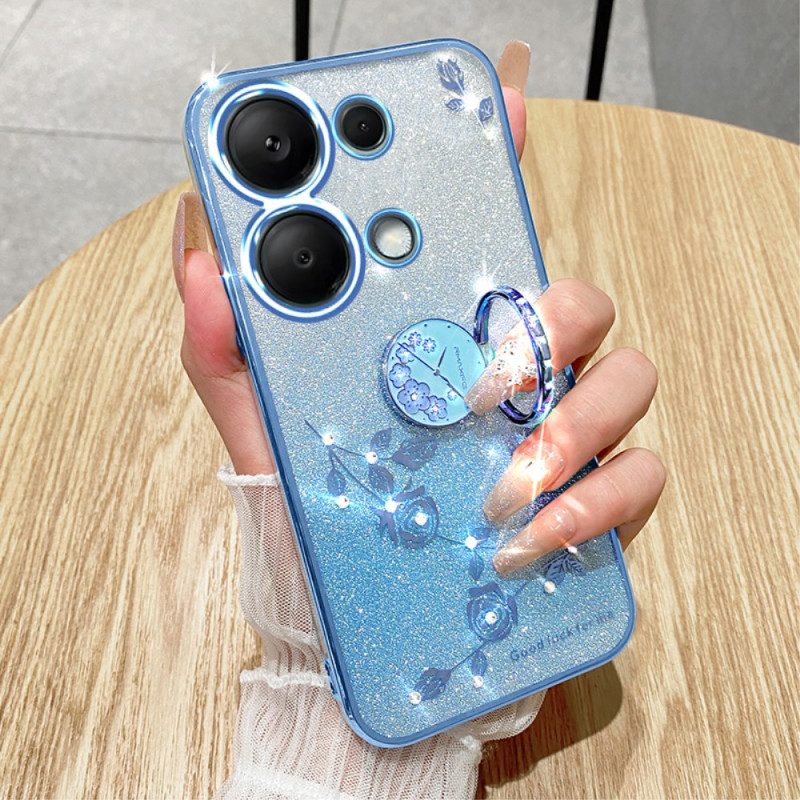 Hoesje Xiaomi Redmi Note 13 Pro 5g Ringhouder Met Glitter En Strass Bescherming Hoesje