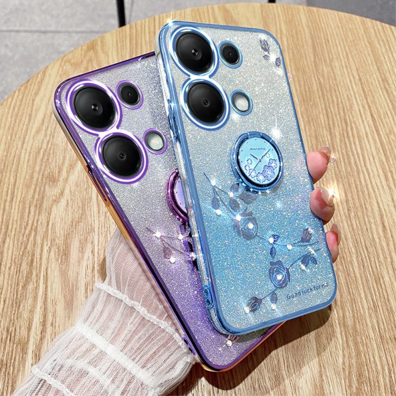 Hoesje Xiaomi Redmi Note 13 Pro 5g Ringhouder Met Glitter En Strass Bescherming Hoesje