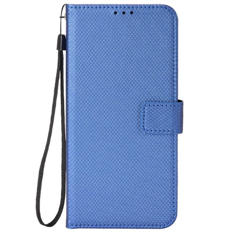 Leren Hoesje Xiaomi Redmi Note 13 Pro 5g Gestippelde Band Bescherming Hoesje