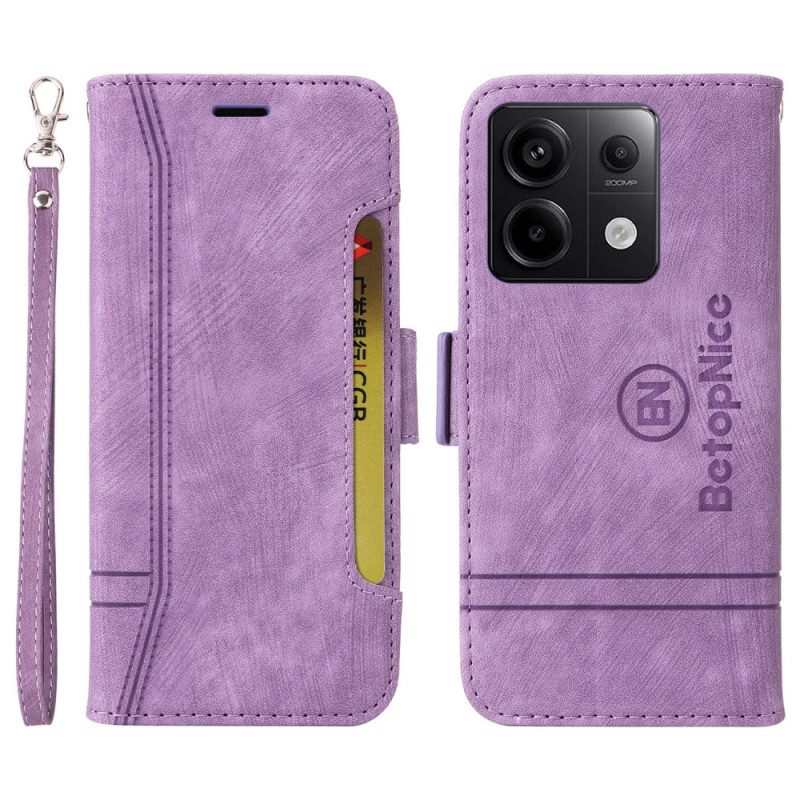 Leren Hoesje Xiaomi Redmi Note 13 Pro 5g Leerstijl Betopnice Bescherming Hoesje