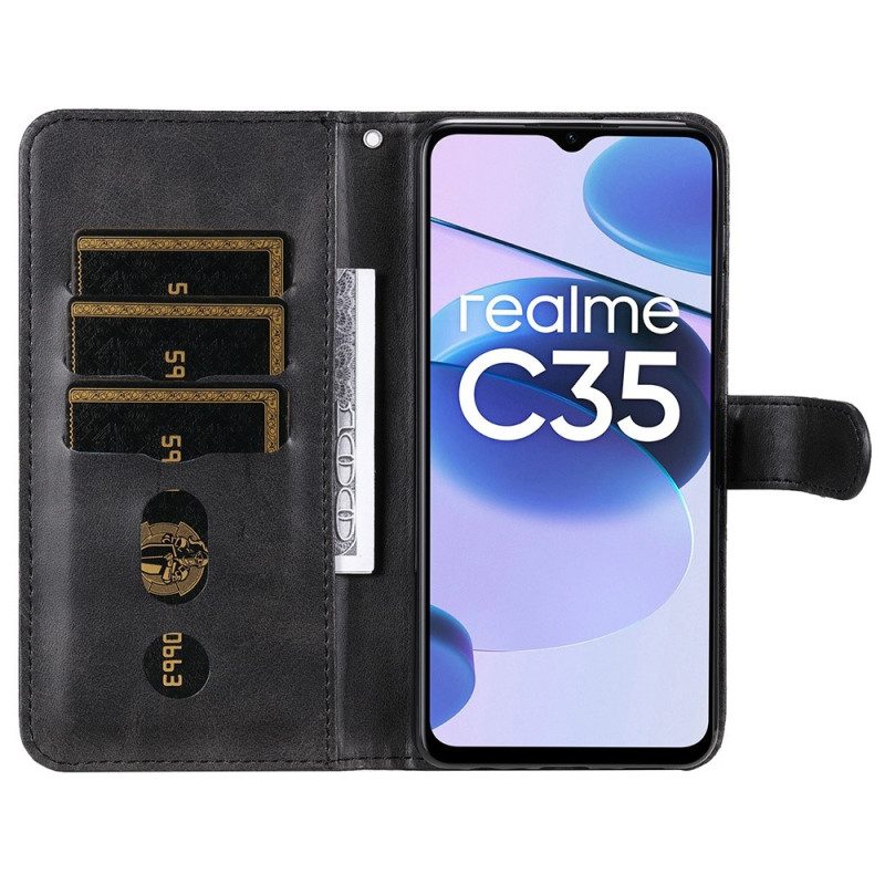 Leren Hoesje voor Realme C35 Rits Zak