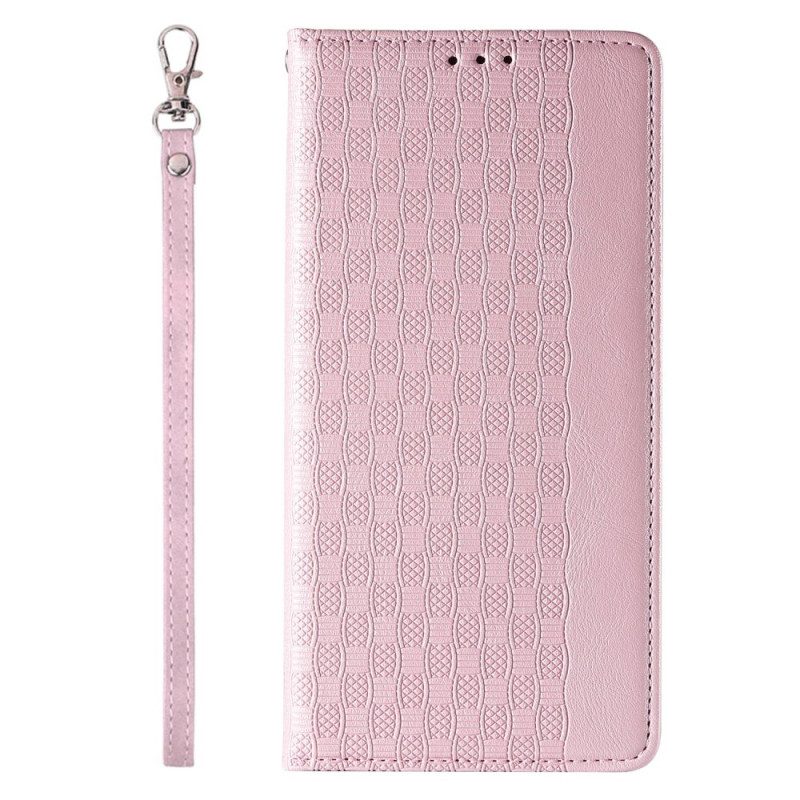 Bescherming Hoesje voor iPhone 14 Pro Met Ketting Folio-hoesje Vintage Bandjes