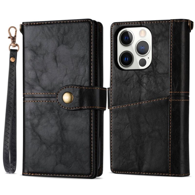 Folio-hoesje voor iPhone 14 Pro Vintage Multifunctioneel