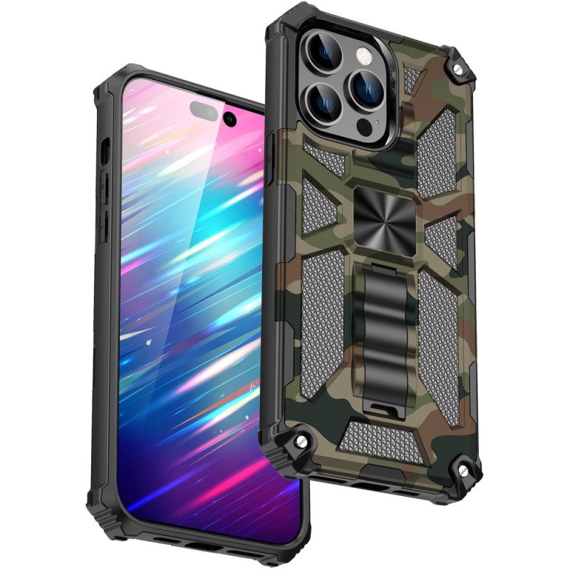 Hoesje voor iPhone 14 Pro Camouflage Verwijderbare Ondersteuning