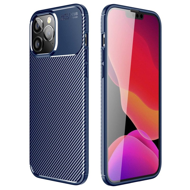 Hoesje voor iPhone 14 Pro Flexibele Koolstofvezel