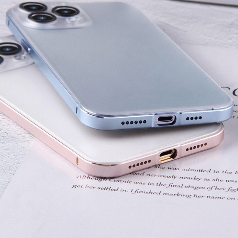 Hoesje voor iPhone 14 Pro Frosted Metalen Effect