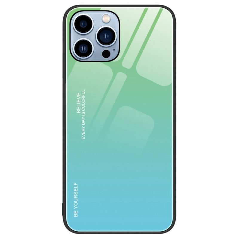 Hoesje voor iPhone 14 Pro Gehard Glas Wees Jezelf