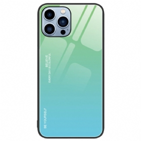 Hoesje voor iPhone 14 Pro Gehard Glas Wees Jezelf