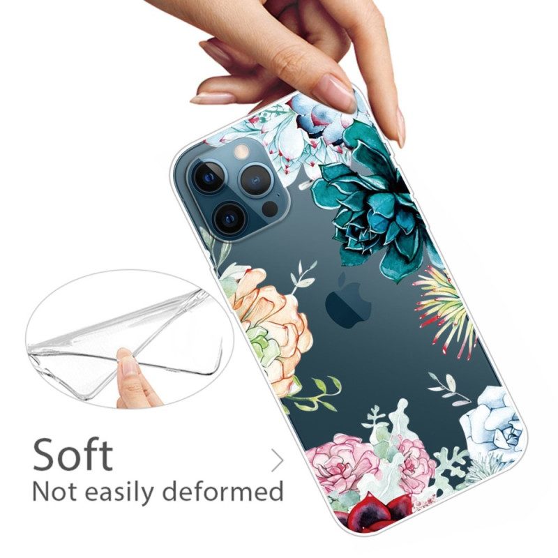 Hoesje voor iPhone 14 Pro Naadloze Aquarel Bloemen