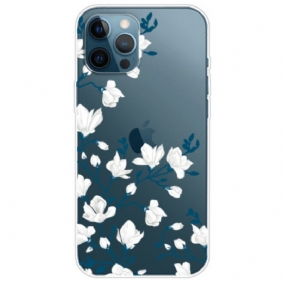 Hoesje voor iPhone 14 Pro Naadloze Witte Bloemen