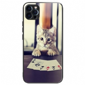 Hoesje voor iPhone 14 Pro Pokerkat Van Gehard Glas