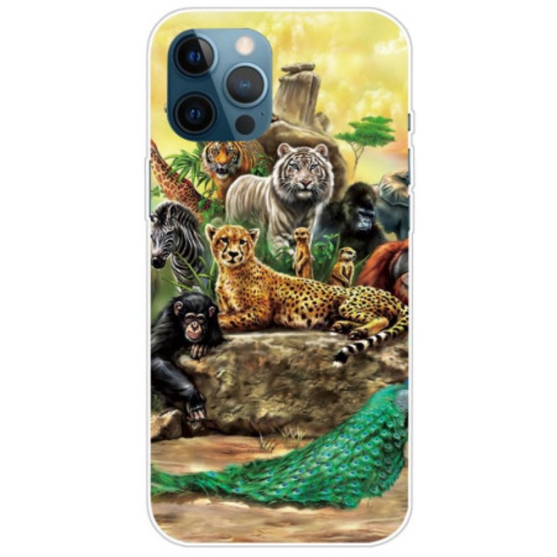 Hoesje voor iPhone 14 Pro Safari-dieren