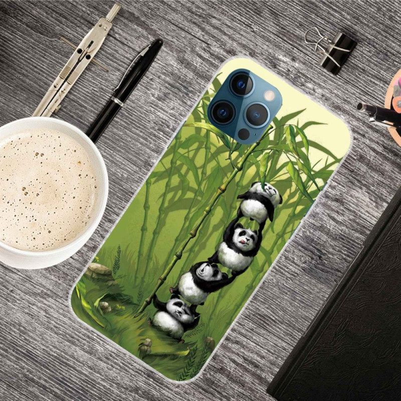 Hoesje voor iPhone 14 Pro Stelletje Panda's