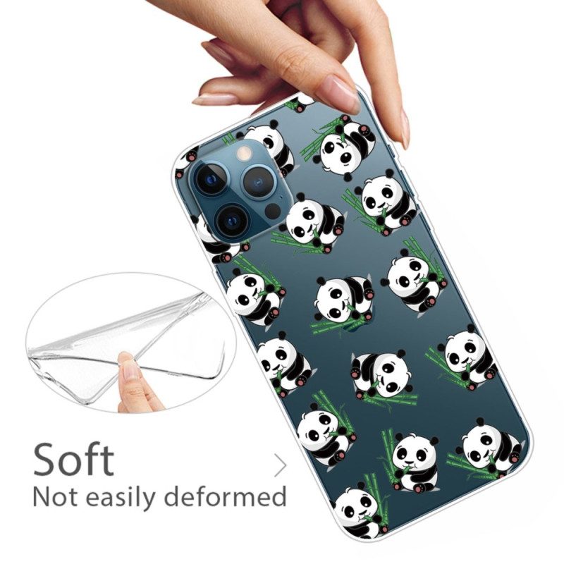 Hoesje voor iPhone 14 Pro Transparante Kleine Panda's