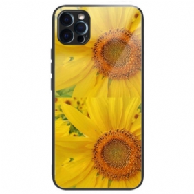 Hoesje voor iPhone 14 Pro Zonnebloemen Van Gehard Glas