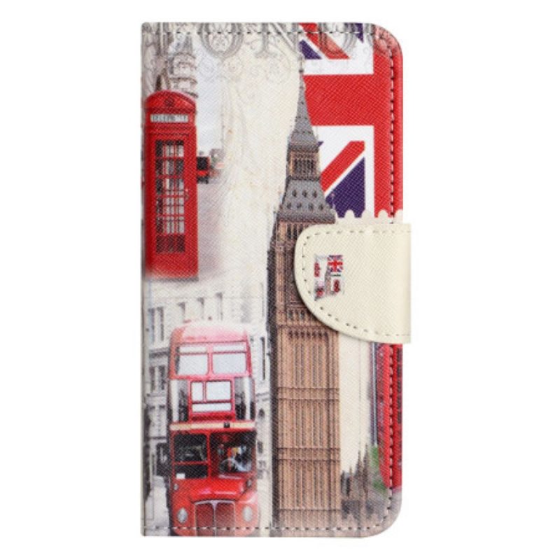 Leren Hoesje voor iPhone 14 Pro Reis Naar Londen