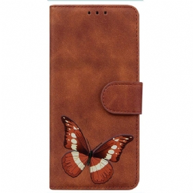 Leren Hoesje voor iPhone 14 Pro Vlinder Elegantie