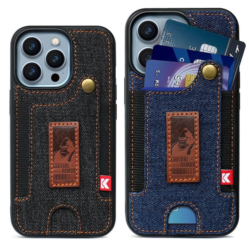 Telefoonhoesje voor iPhone 14 Pro Kaarthouder En Jeansriem