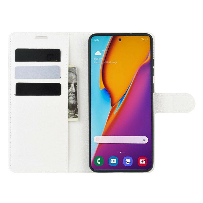 Folio-hoesje voor Samsung Galaxy S20 Plus / S20 Plus 5G Klassiek Lychee Kunstleer