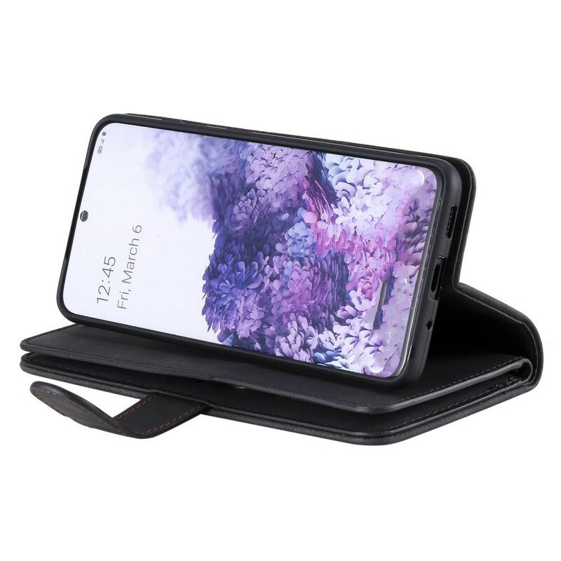 Folio-hoesje voor Samsung Galaxy S20 Plus / S20 Plus 5G Versterkte Contouren Zak Met Ritssluiting