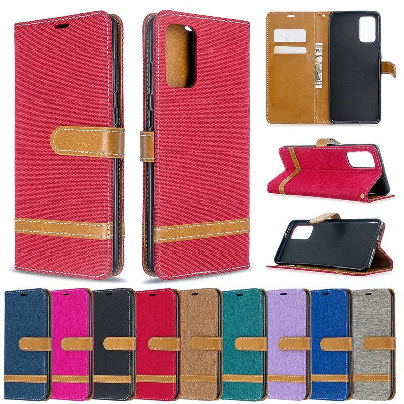 Leren Hoesje voor Samsung Galaxy S20 Plus / S20 Plus 5G Met Ketting Band Van Stof En Leereffect