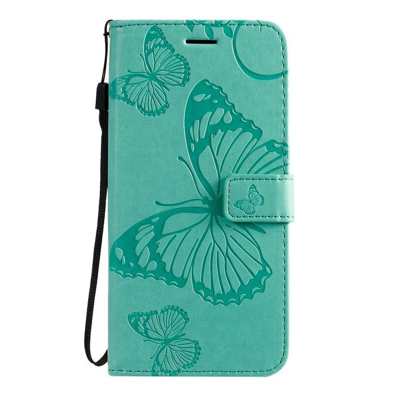 Leren Hoesje voor Samsung Galaxy S20 Plus / S20 Plus 5G Met Ketting Gigantische Riemvlinders