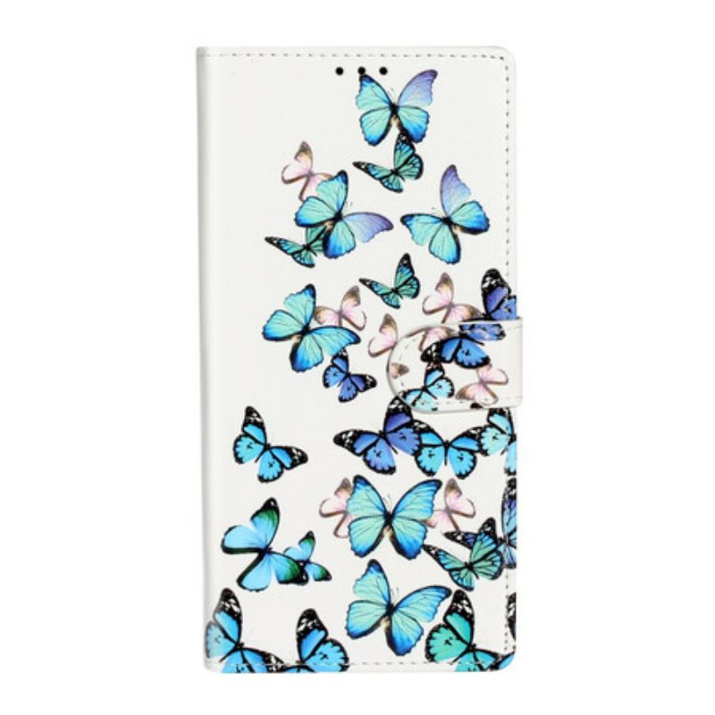 Leren Hoesje voor Samsung Galaxy S20 Plus / S20 Plus 5G Ontwerp Vlinders