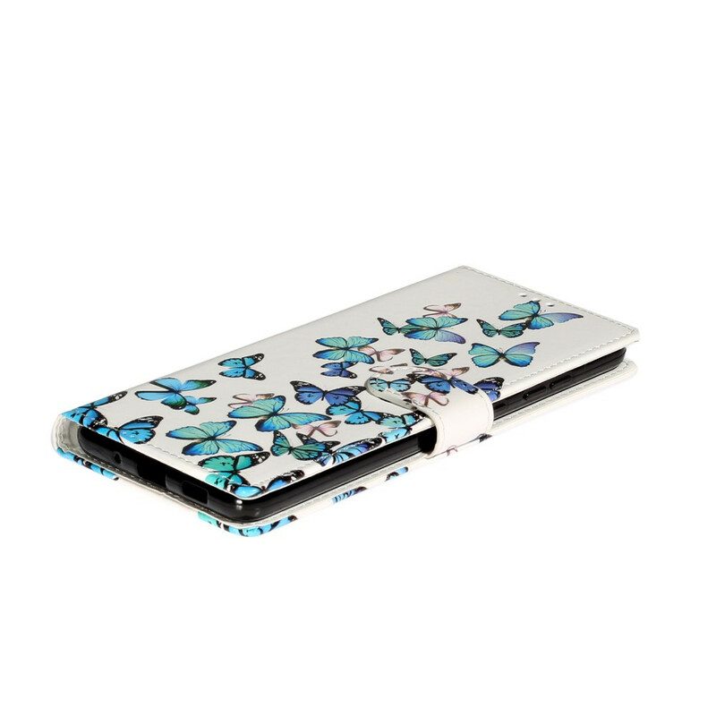 Leren Hoesje voor Samsung Galaxy S20 Plus / S20 Plus 5G Ontwerp Vlinders