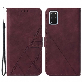 Leren Hoesje voor Samsung Galaxy S20 Plus / S20 Plus 5G Piramide Leereffect