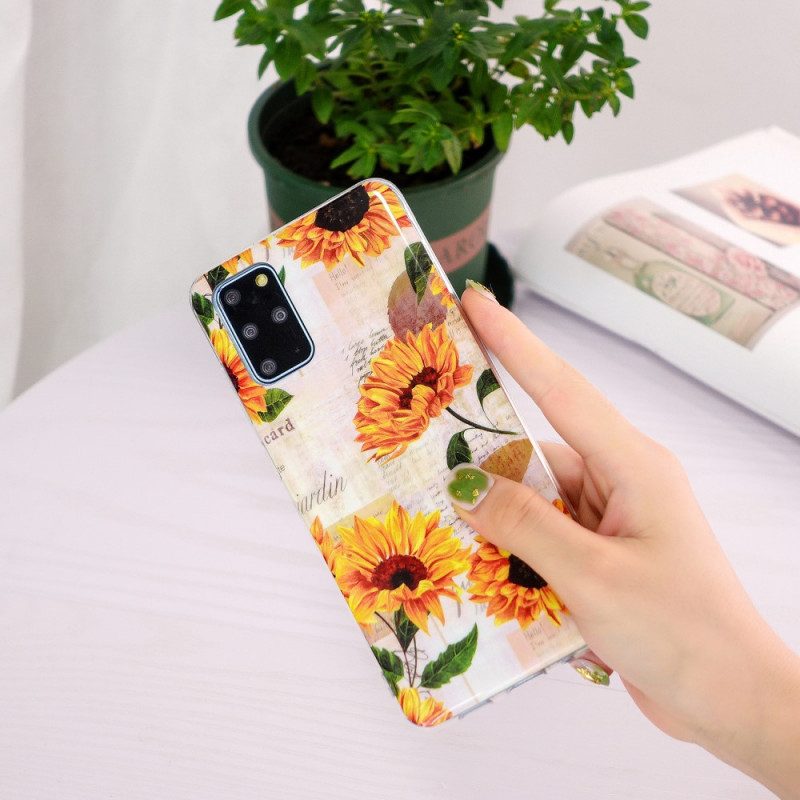 Telefoonhoesje voor Samsung Galaxy S20 Plus / S20 Plus 5G Fluorescerende Zonnebloemen