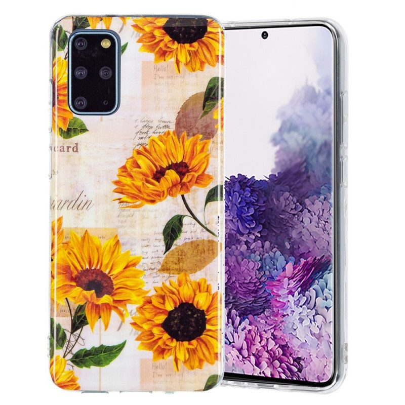 Telefoonhoesje voor Samsung Galaxy S20 Plus / S20 Plus 5G Fluorescerende Zonnebloemen