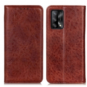 Bescherming Hoesje voor Oppo A74 4G Folio-hoesje Leer Textuur